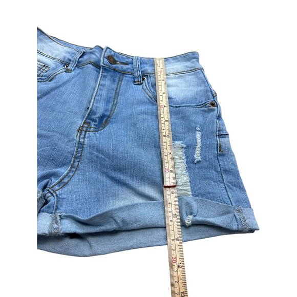 Womens Distressed Denim Shorts XS Blue - Picture 4 of 6